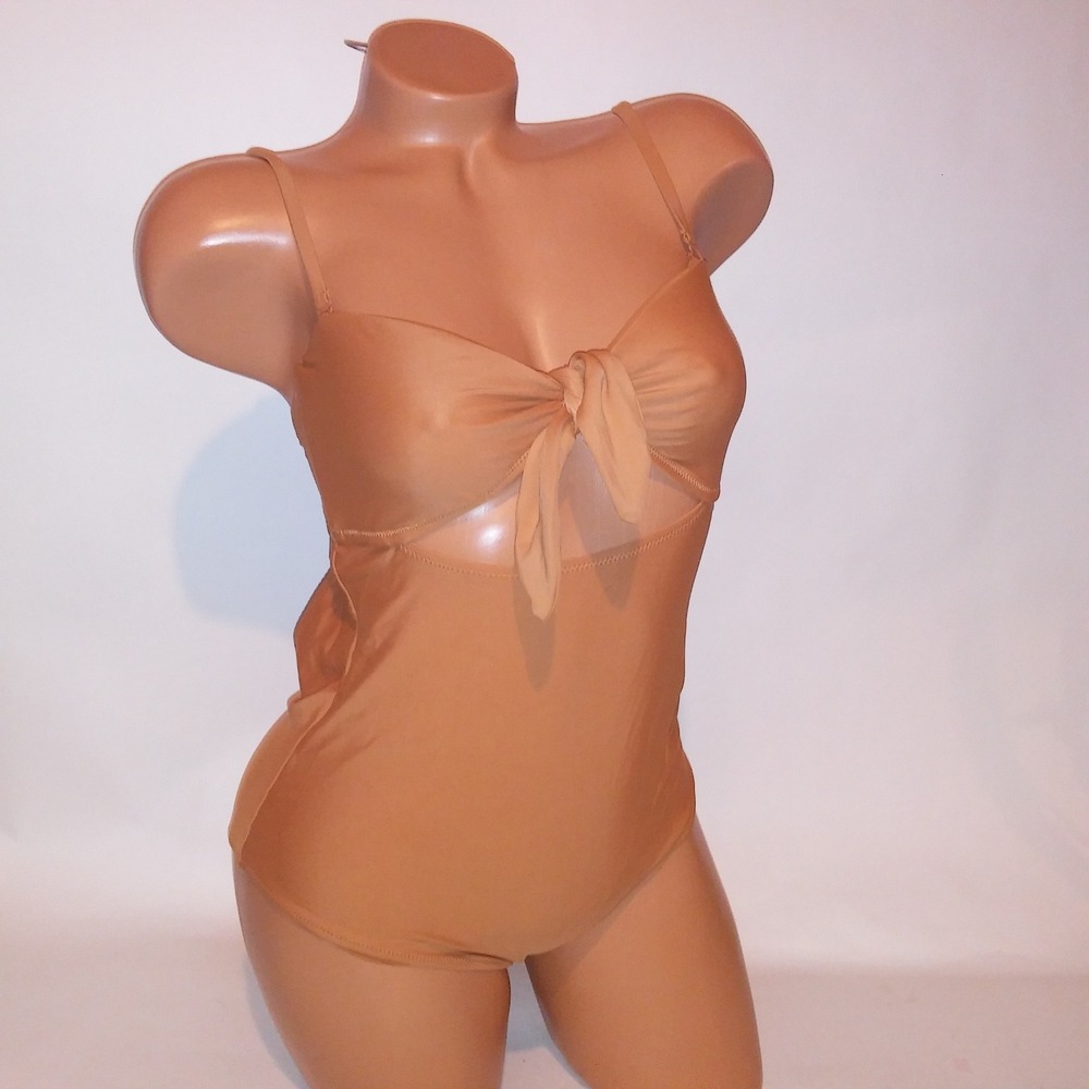 Aerie Swim One Piece Medium Full Coverage Ginger Keyhole Wireless